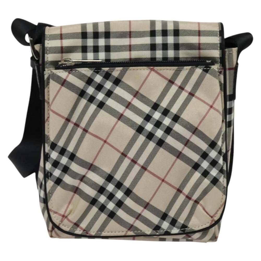 Burberry Nova Check Nylon Blue Label Shoulder Bag Beige